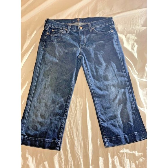 Seven 7 For All Mankind Denim Jeans Women's Size 29” Waist Cropped, Preowned - Picture 1 of 12